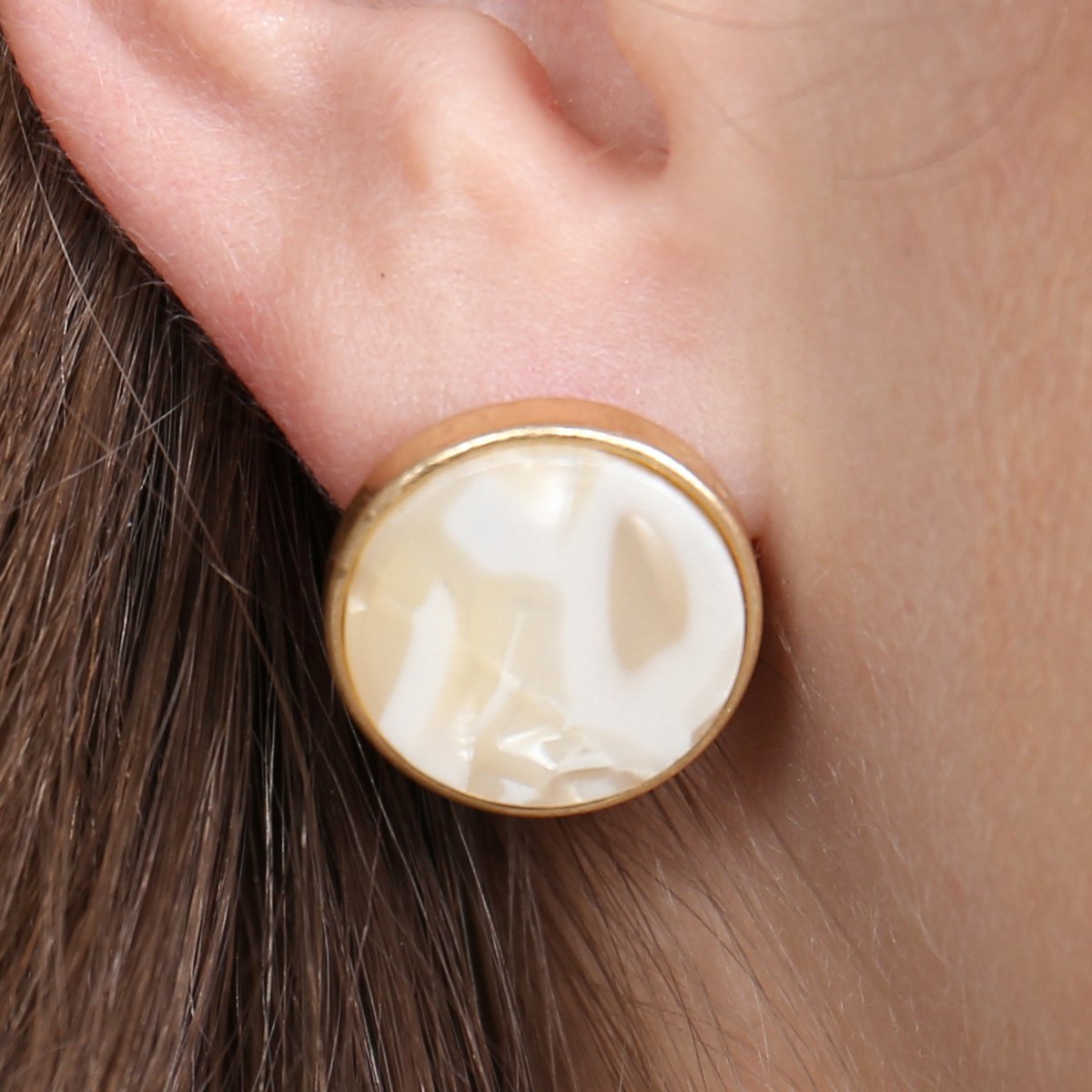 Wood Bead Drop Bar Earrings