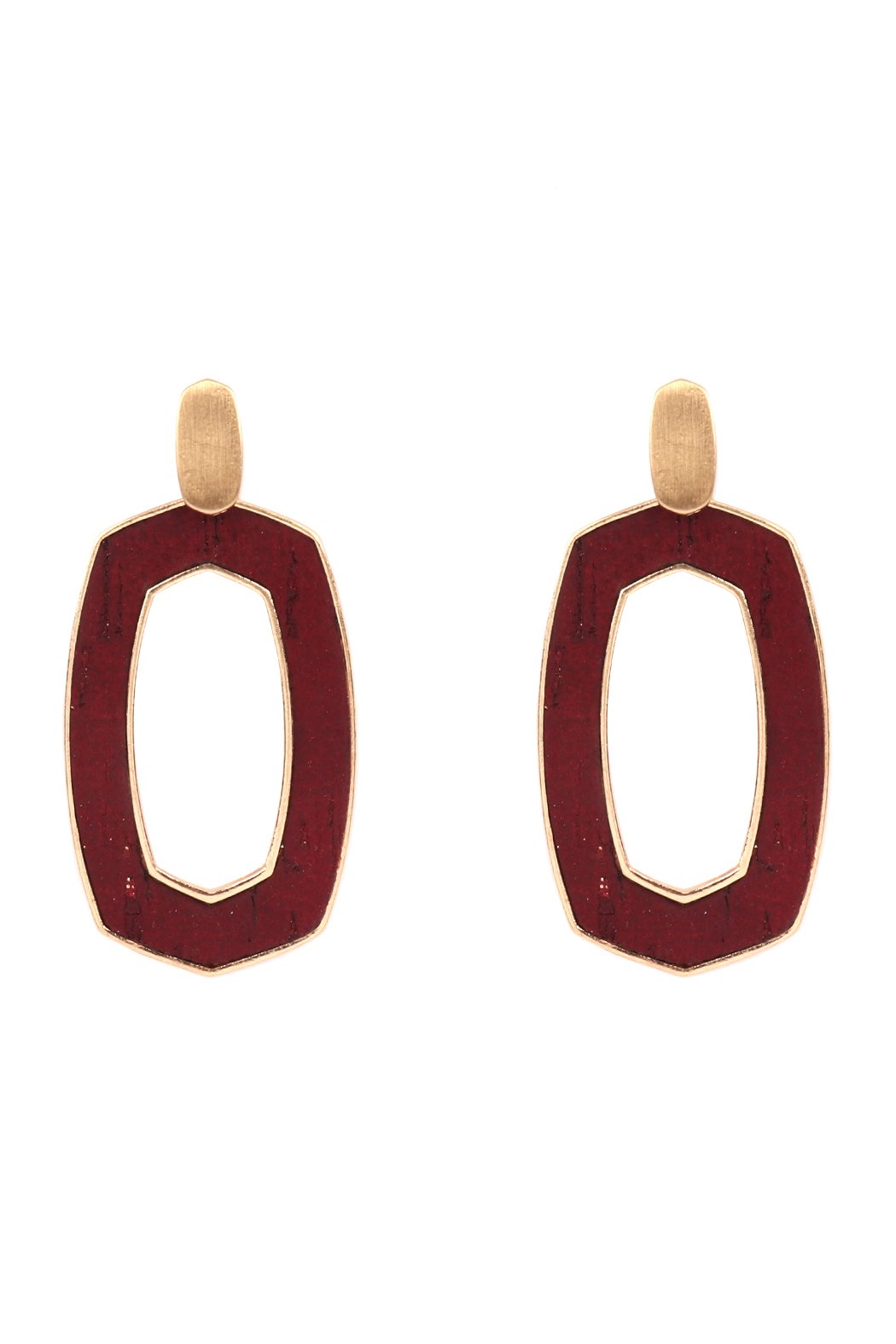 Oval Shape Cast Cork Post Earrings