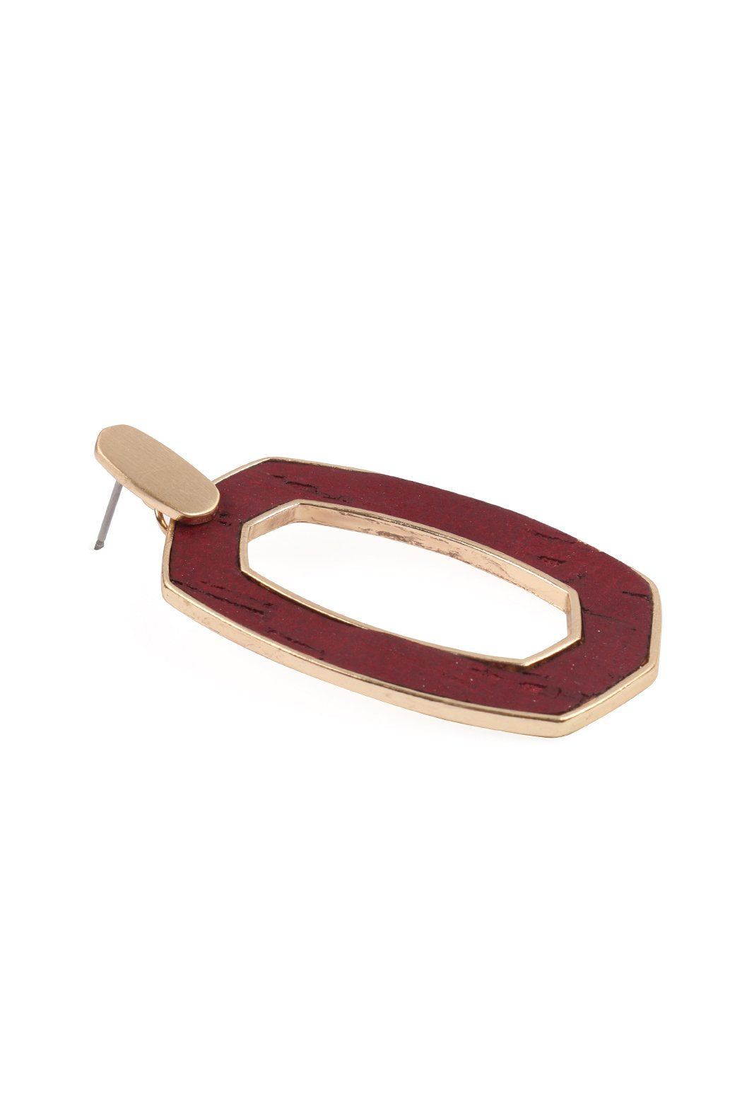 Oval Shape Cast Cork Post Earrings