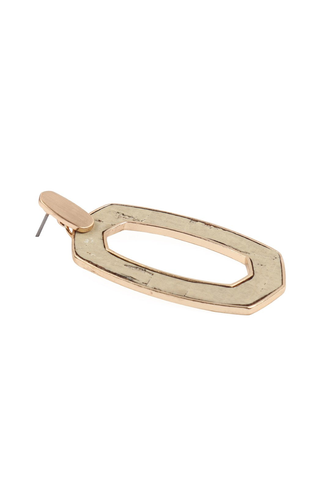 Oval Shape Cast Cork Post Earrings