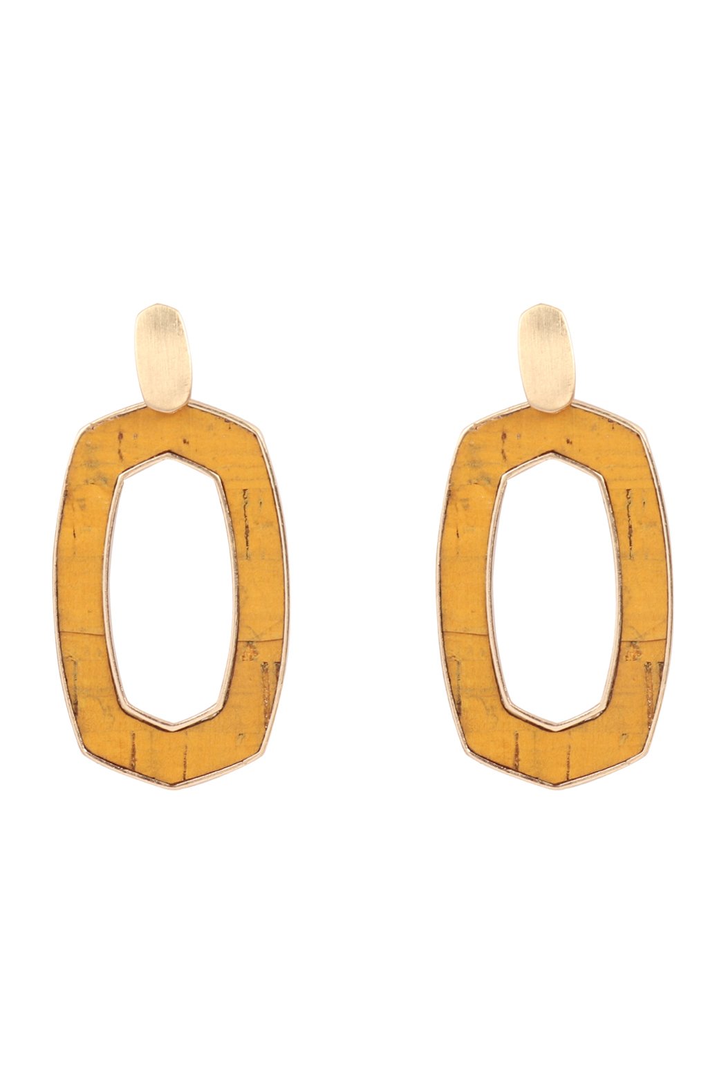 Oval Shape Cast Cork Post Earrings