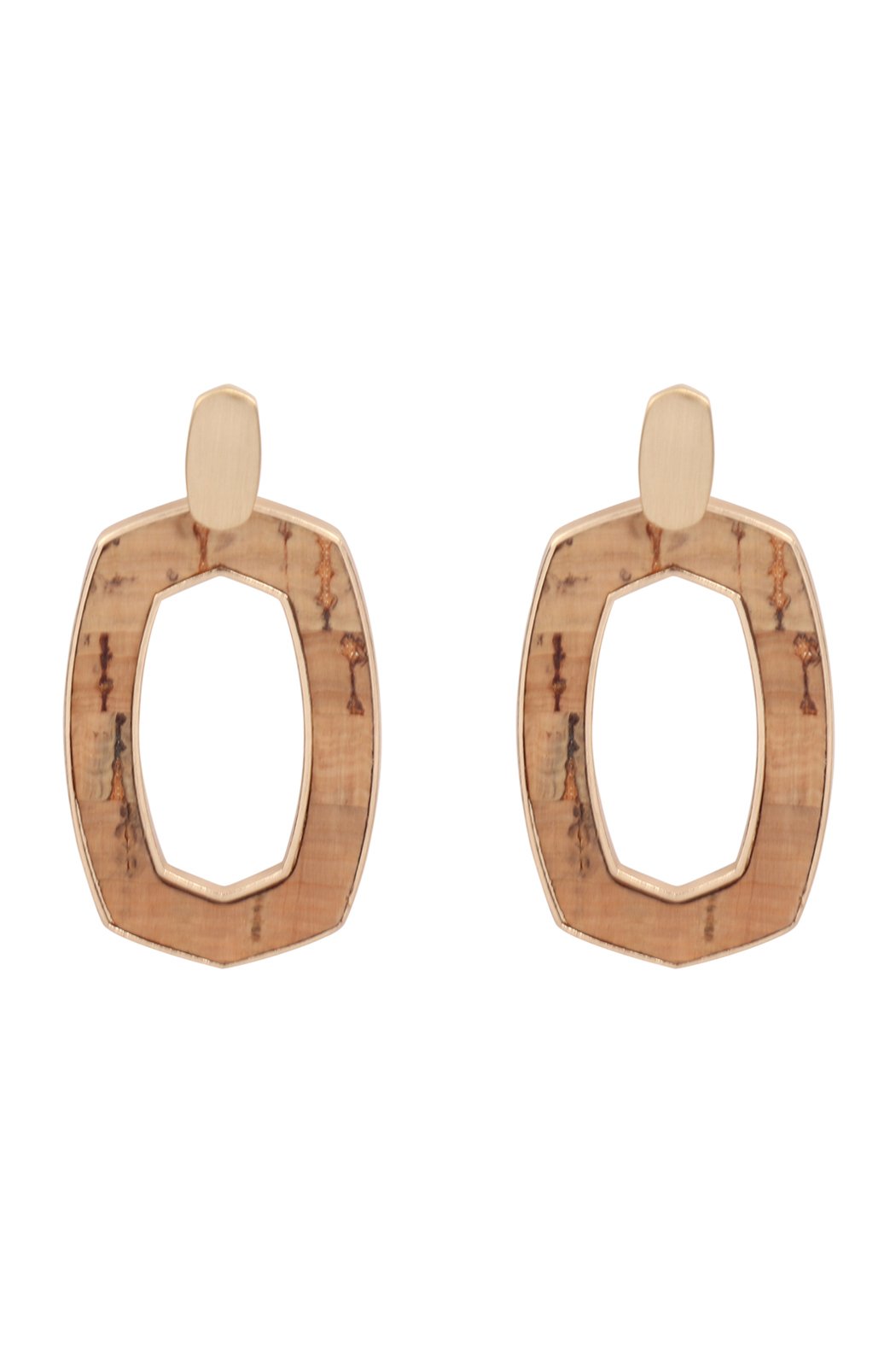 Oval Shape Cast Cork Post Earrings