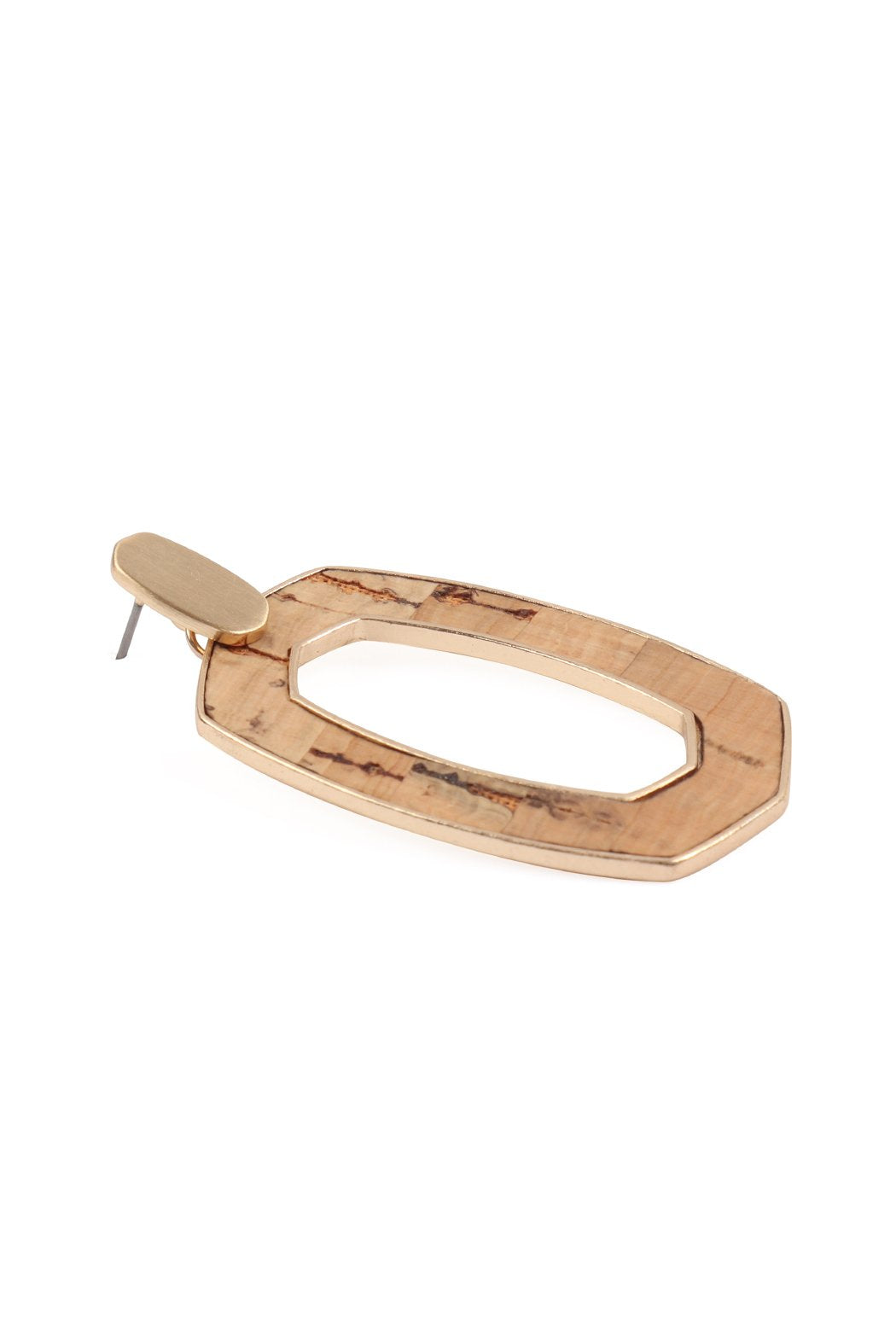 Oval Shape Cast Cork Post Earrings