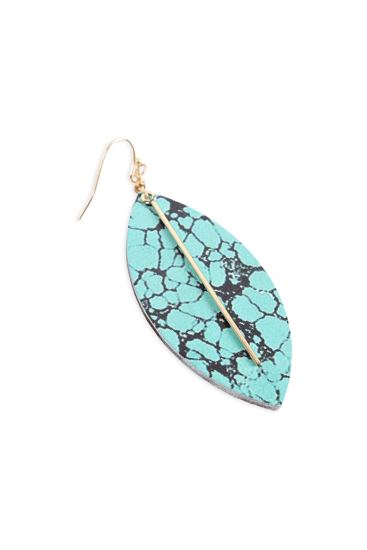 Semi Wood Fish Hook Bar Earrings