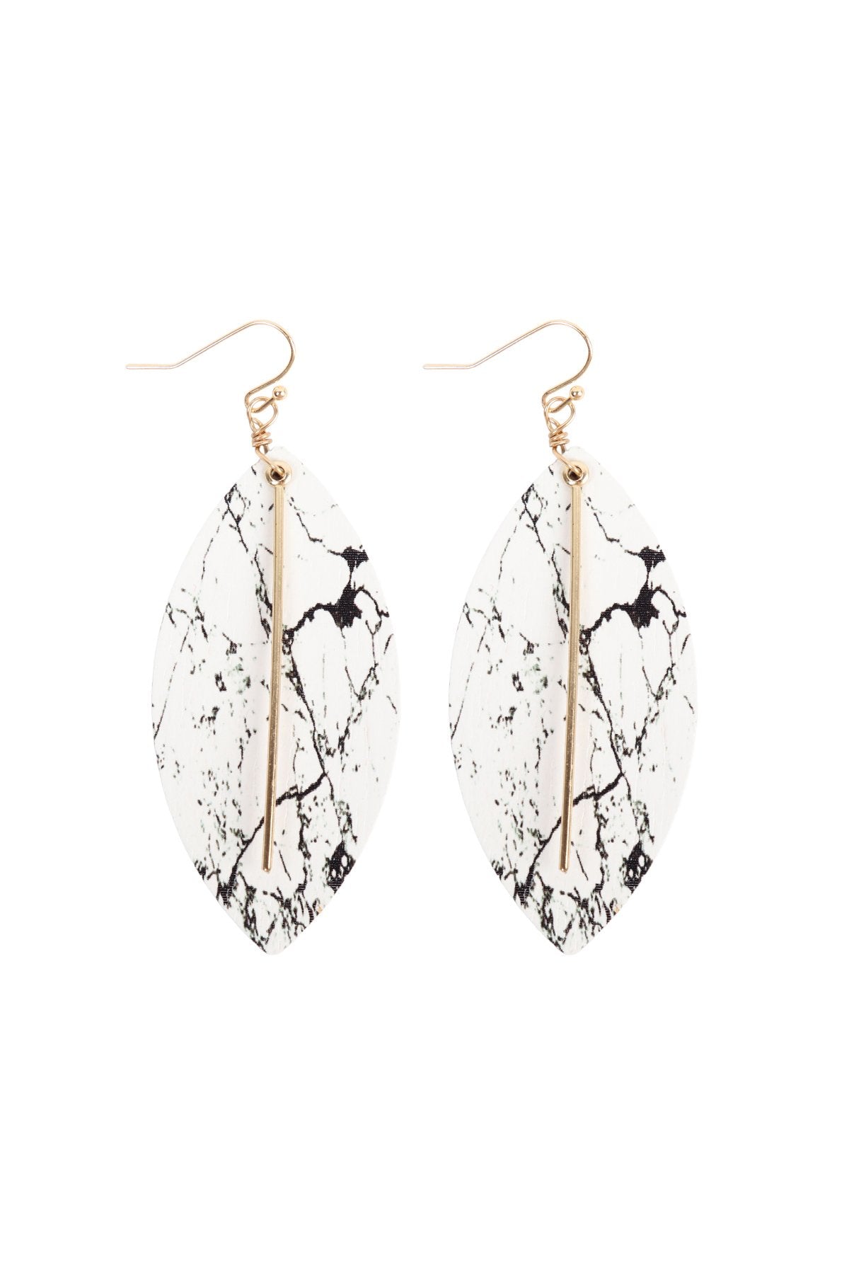 Semi Wood Fish Hook Bar Earrings