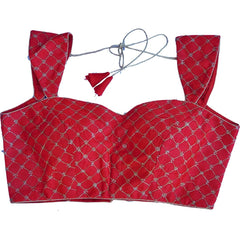 Red Blouse With Cap Sleeves