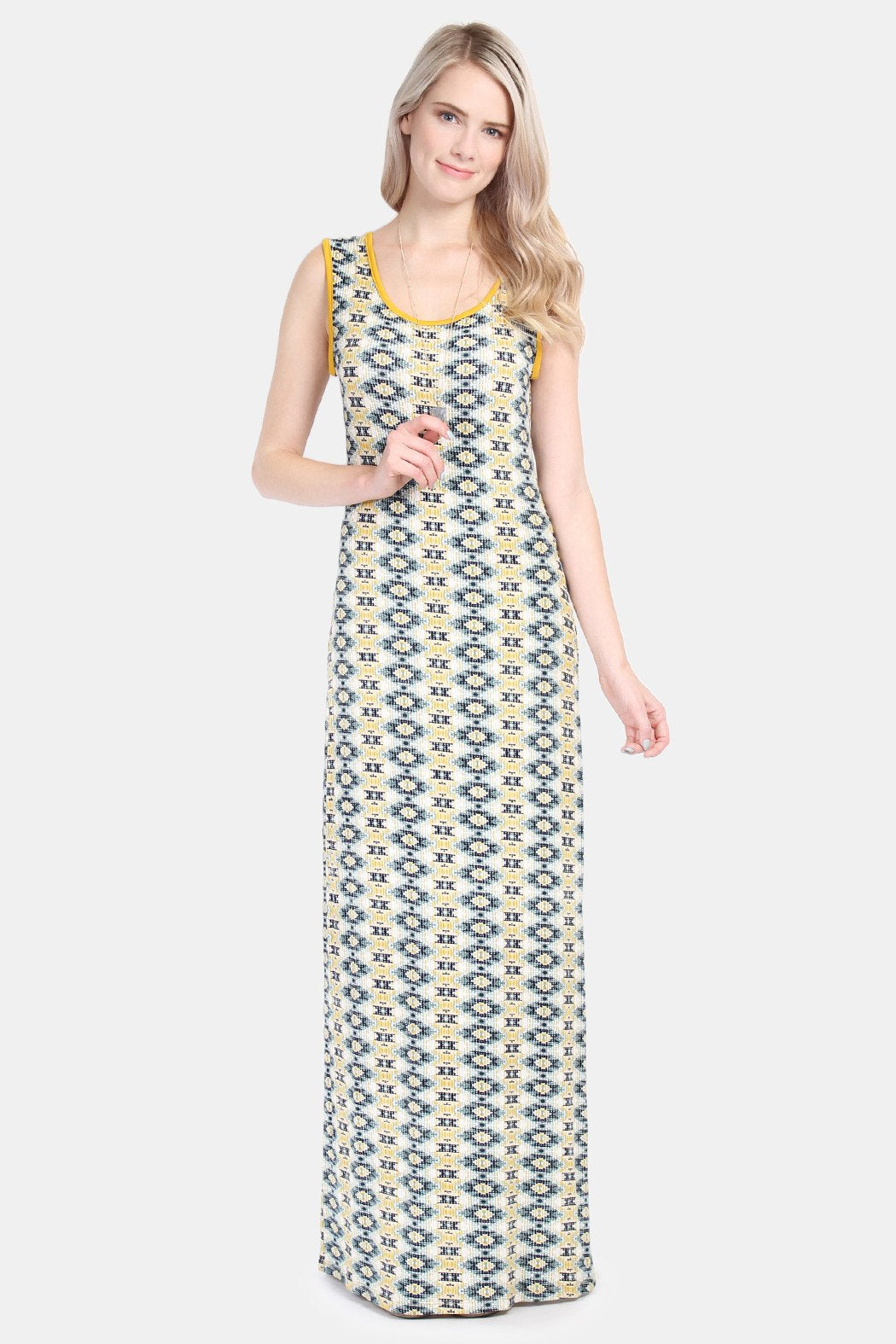 Keyhole Back Tribal Maxi Dress