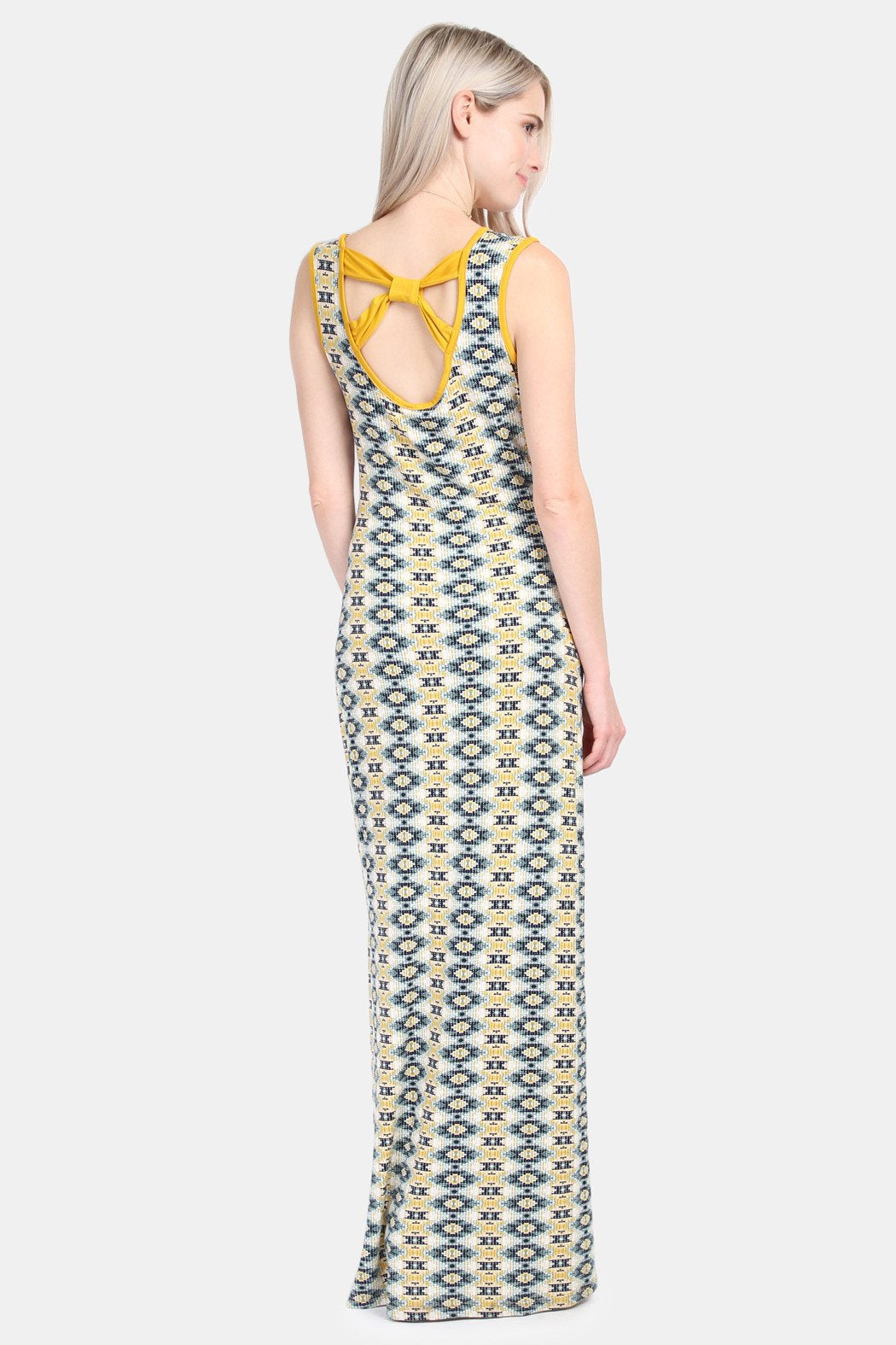Keyhole Back Tribal Maxi Dress
