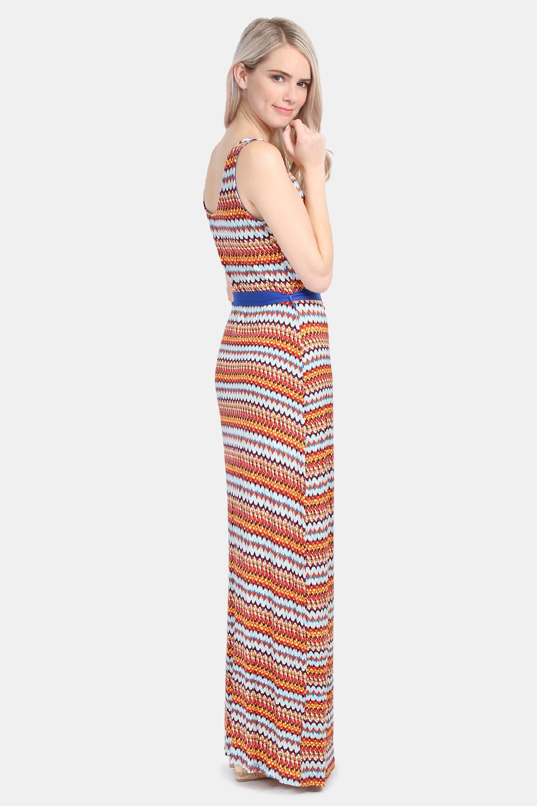 Sleeveless Tribal Print Maxi Dress