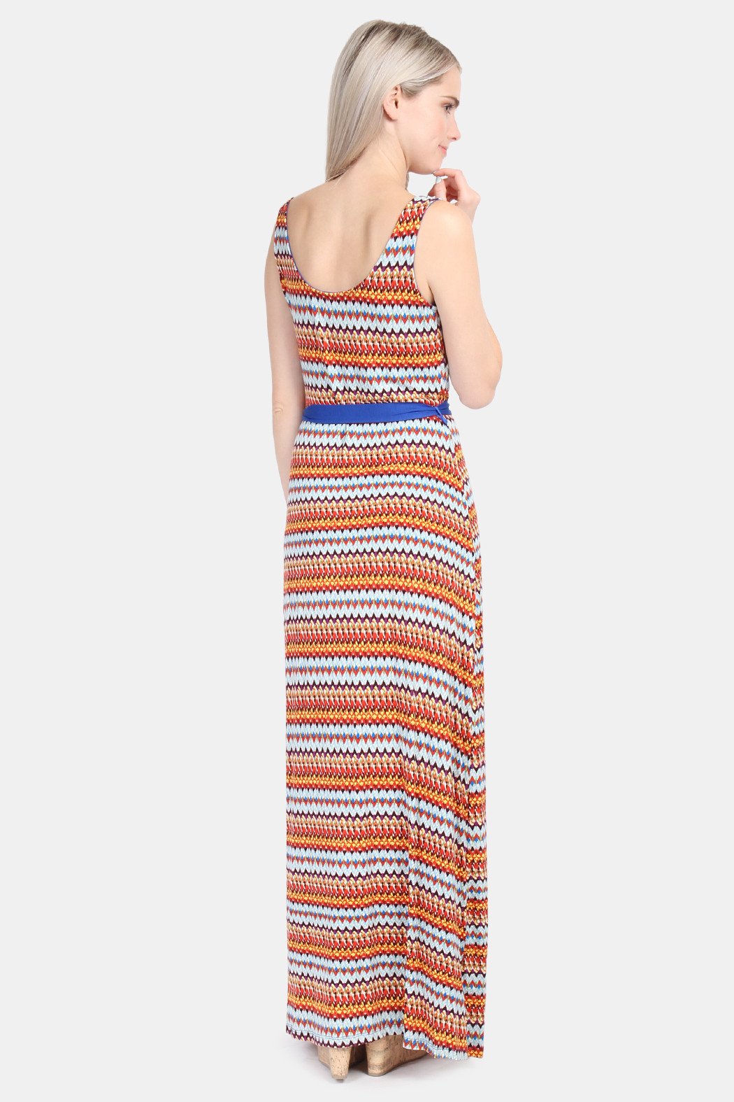 Sleeveless Tribal Print Maxi Dress
