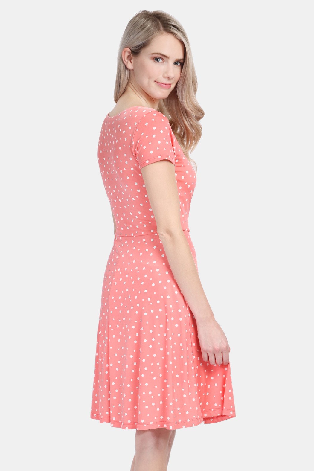 Short Sleeve Polka Dot Dress