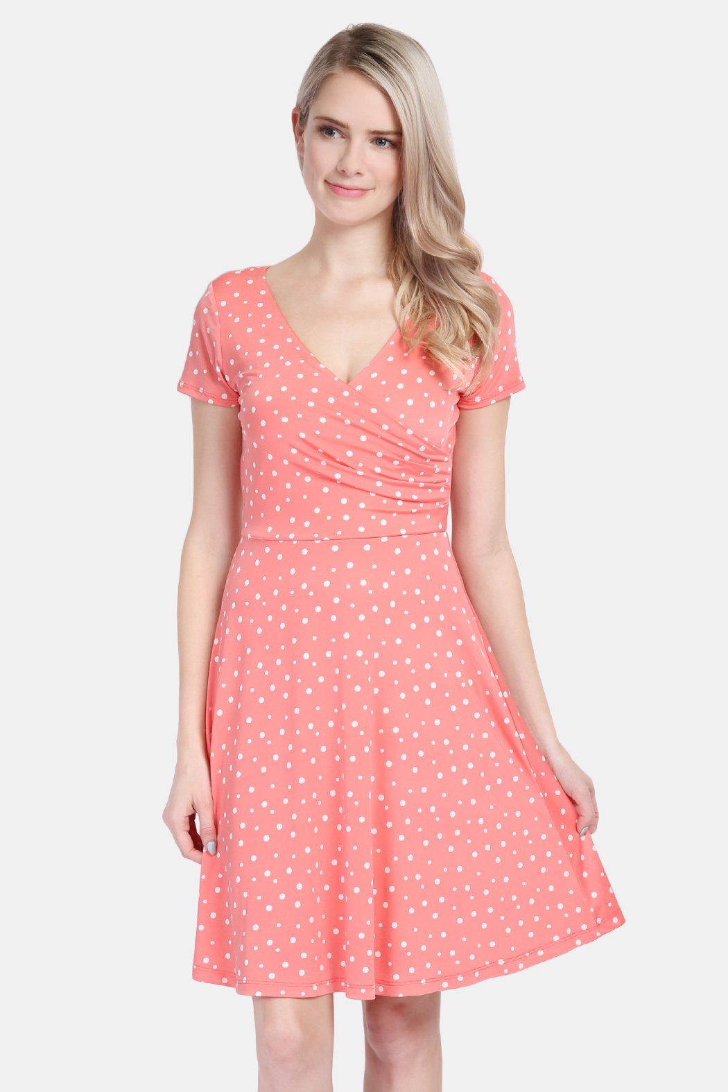 Short Sleeve Polka Dot Dress