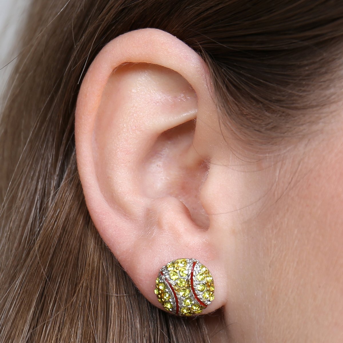 Softball Fashion Sports Rhinestone Earrings - Style 2