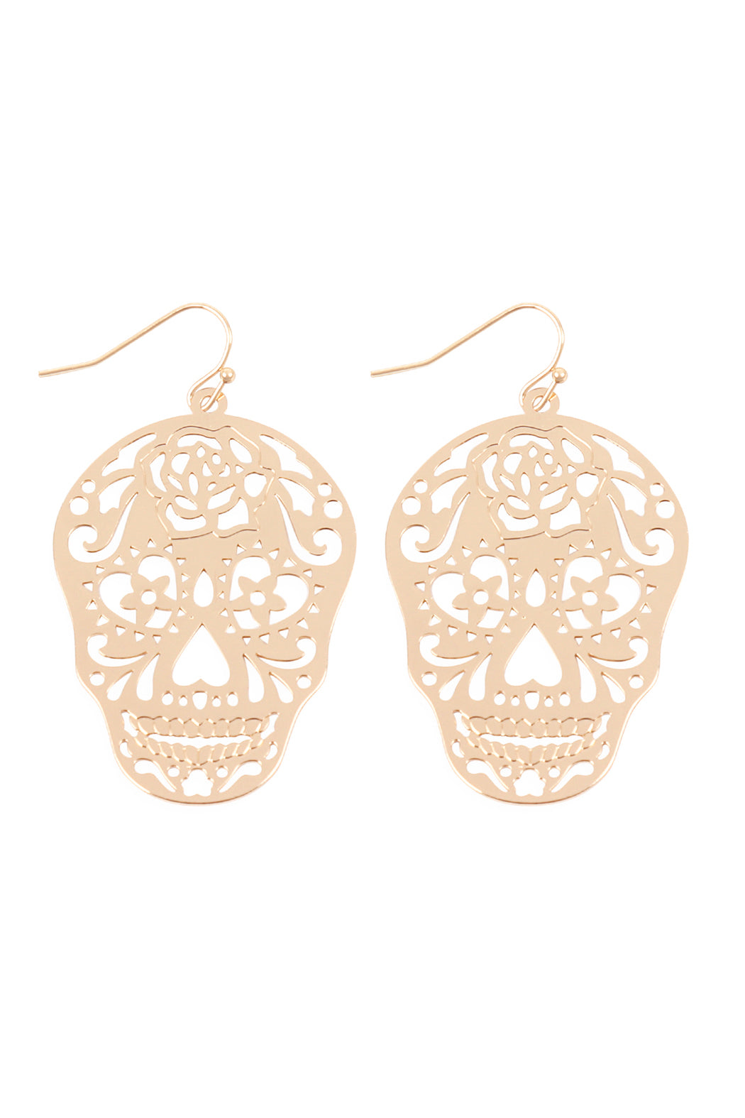 E7933- (Halloween) Skull Color Coating Filigrree Earrings