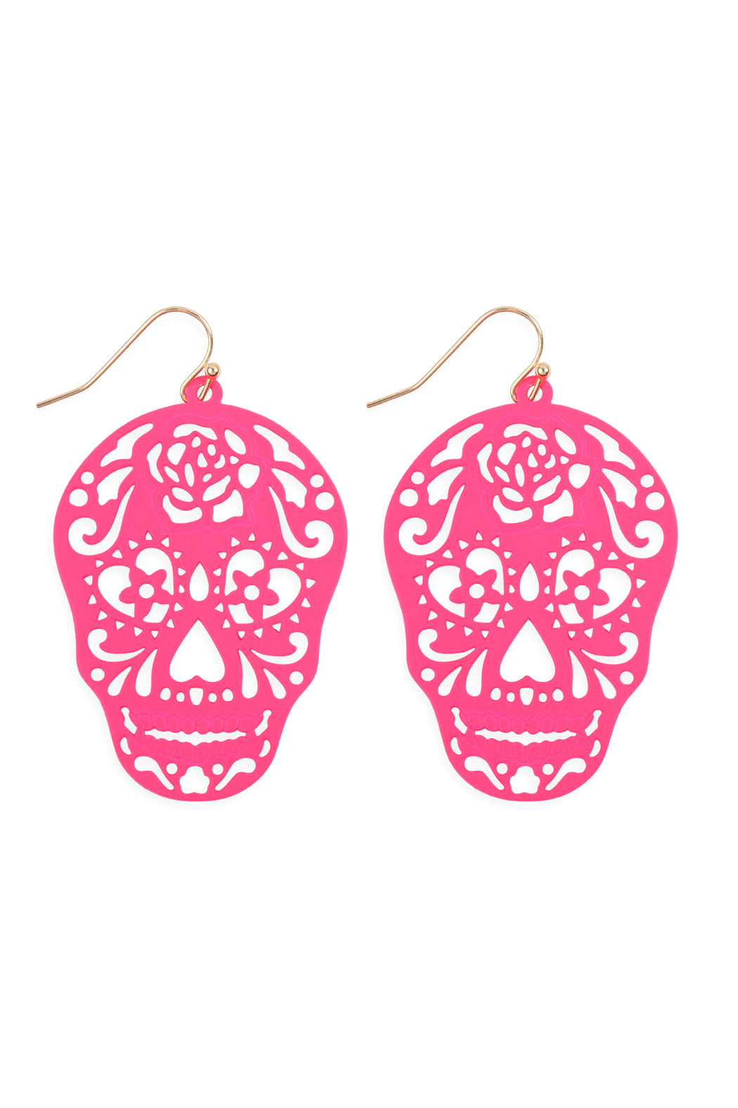 E7933- (Halloween) Skull Color Coating Filigrree Earrings
