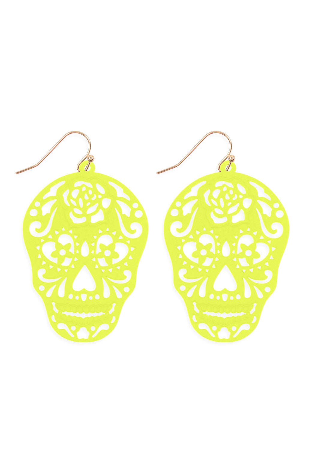 E7933- (Halloween) Skull Color Coating Filigrree Earrings