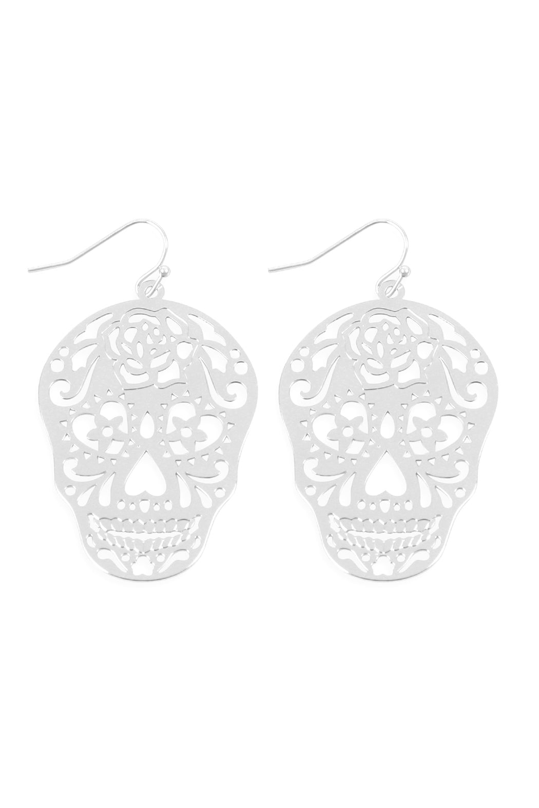 E7933- (Halloween) Skull Color Coating Filigrree Earrings