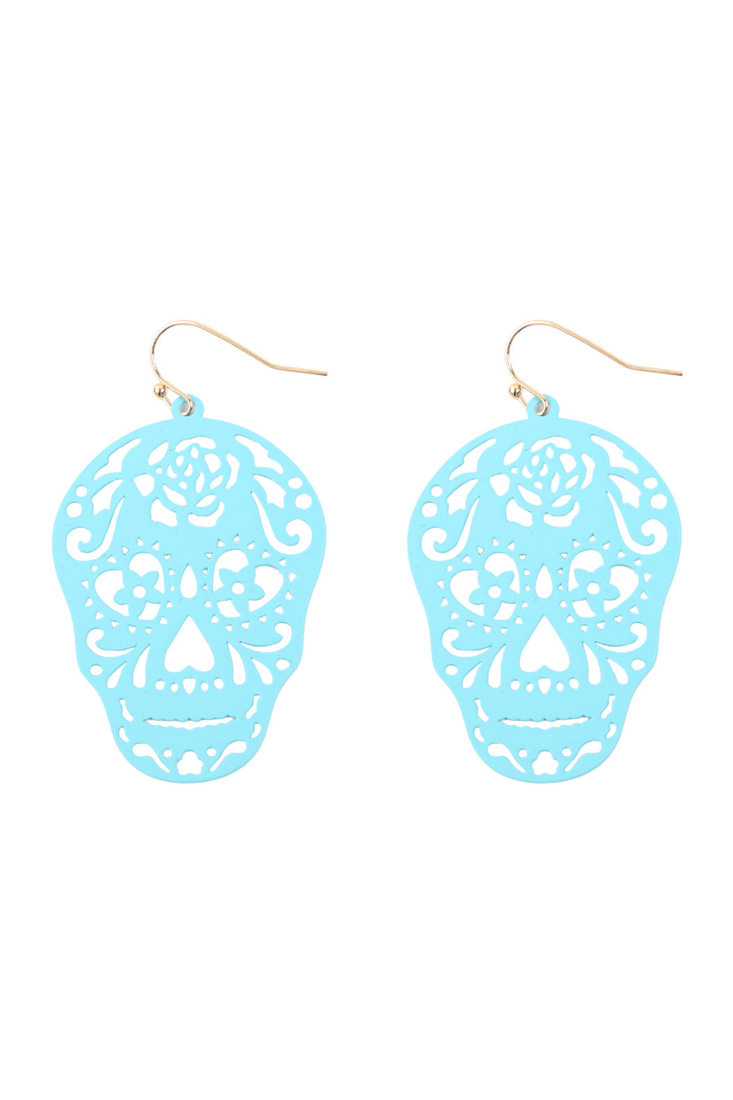 E7933- (Halloween) Skull Color Coating Filigrree Earrings