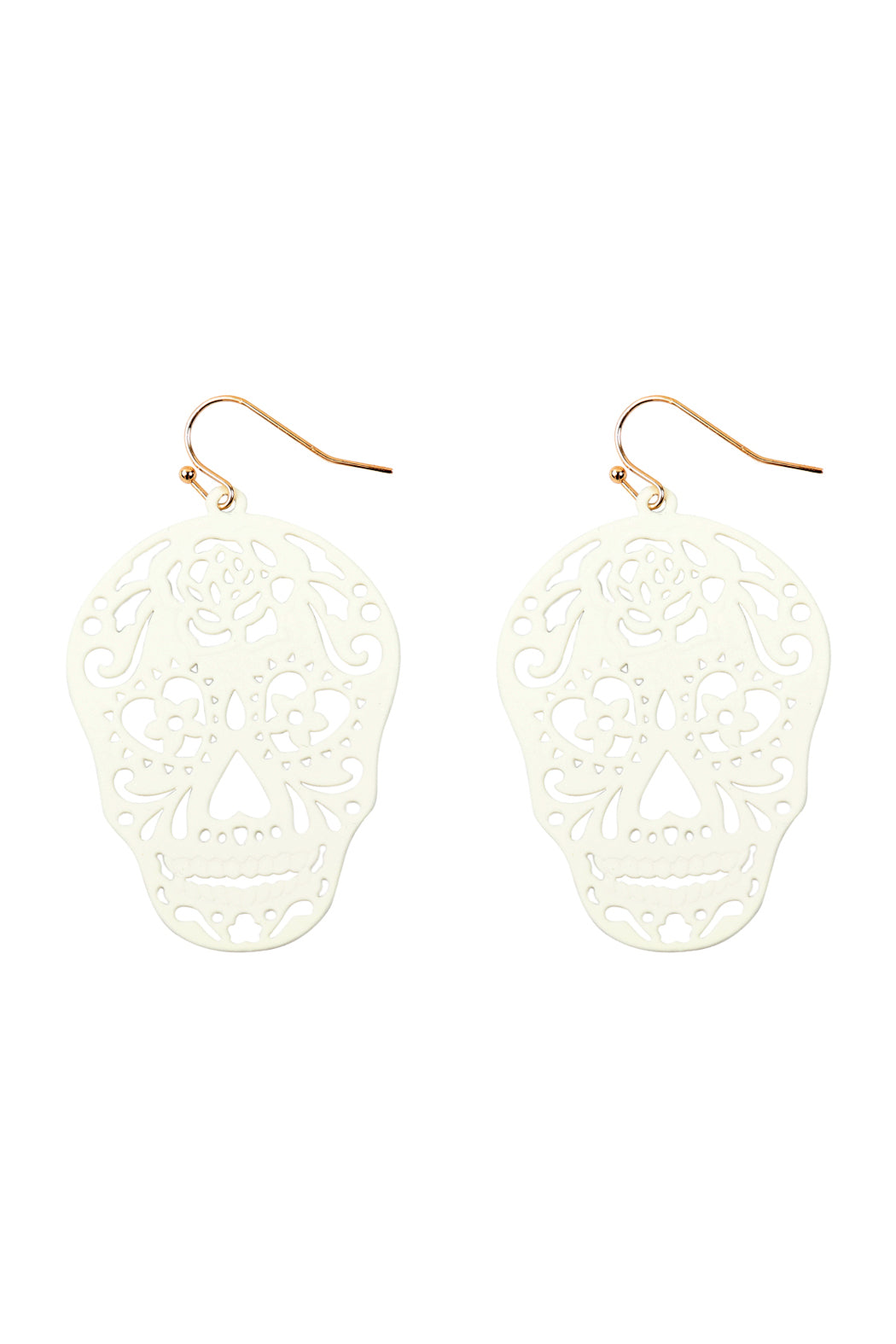 E7933- (Halloween) Skull Color Coating Filigrree Earrings