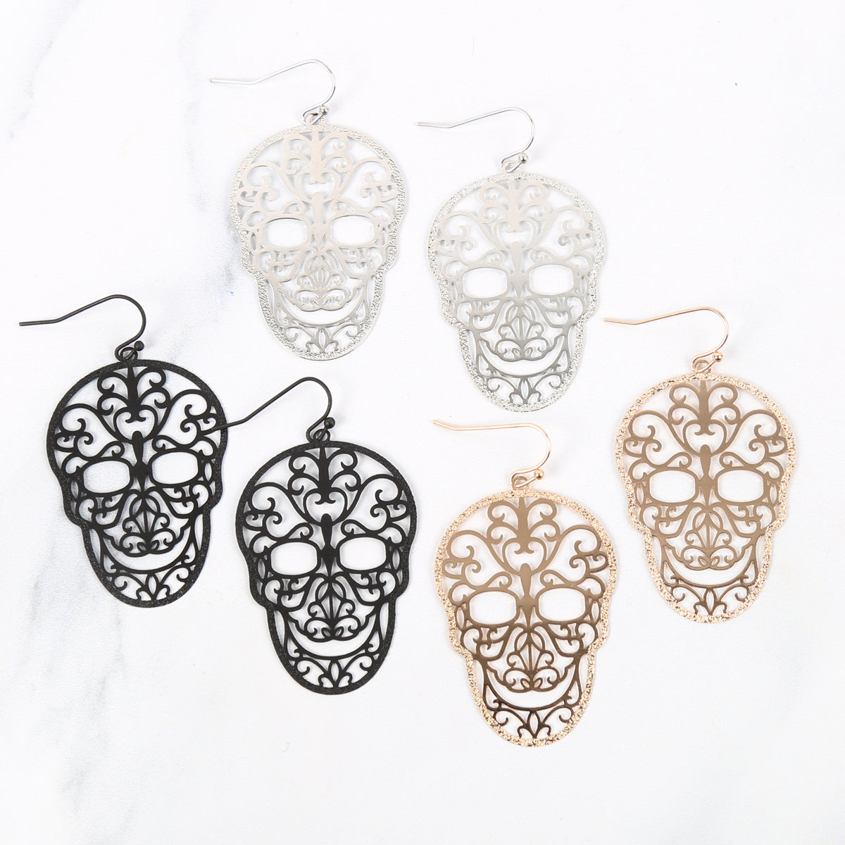 Filigree Sugar Skull Earrings