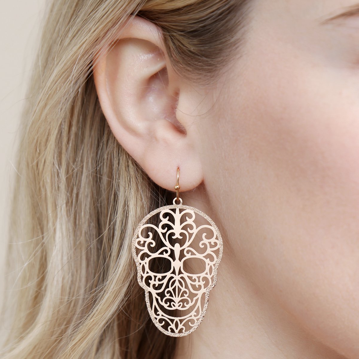Filigree Sugar Skull Earrings