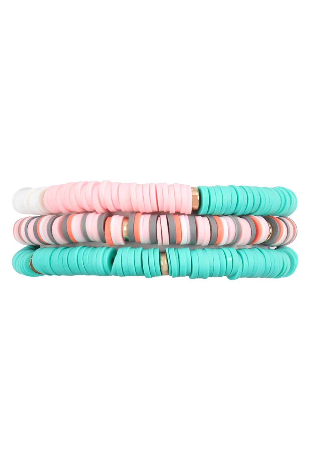 Fimo Tri Color Piece Elastic Bracelet