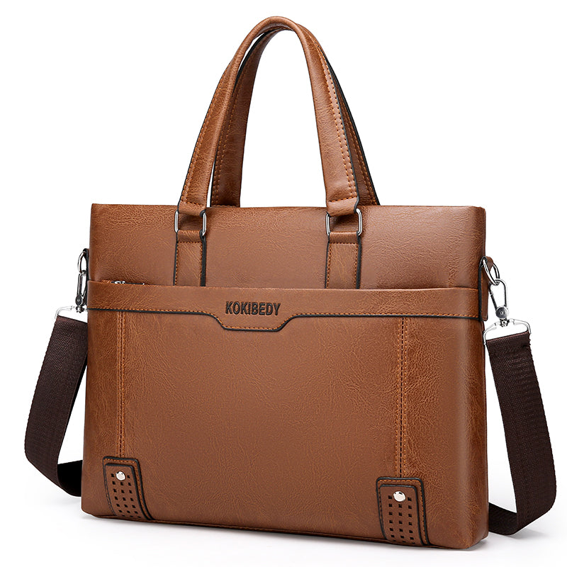 2023 Men Laptop Bag PU Leather Computer Office Shoulder Bag Men S Bag Handbag Leather Briefcase Laptop Business for Men Top
