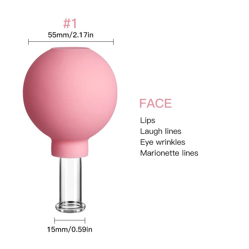 Rubber Face Massager Vacuum Cupping Face Skin Lifting Facial Cups Anti Cellulite Cup Anti-Wrinkle Cupping Therapy Facial Tool