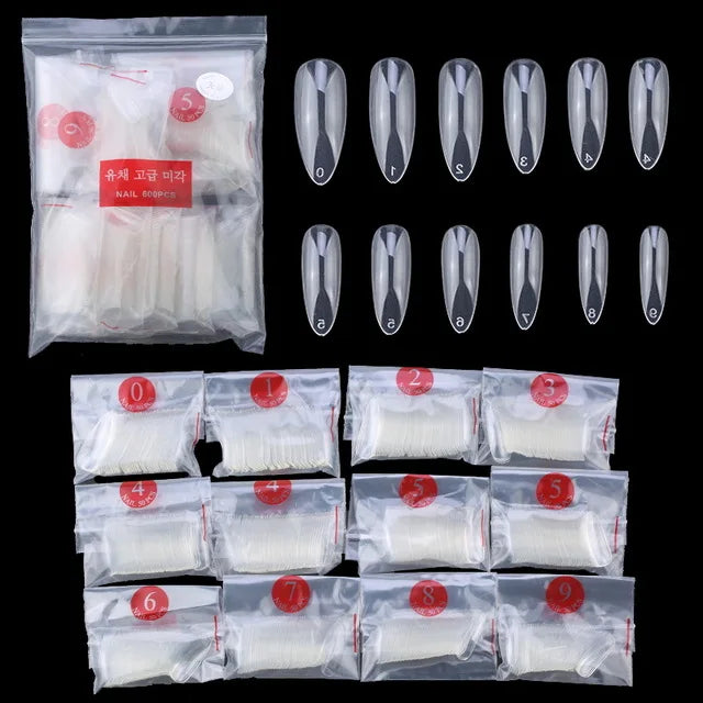 Long Coffin Stiletto Fake Nails ABS New Design Ballerina Nail Art Tips Clear/Natural Fake Nails Tips