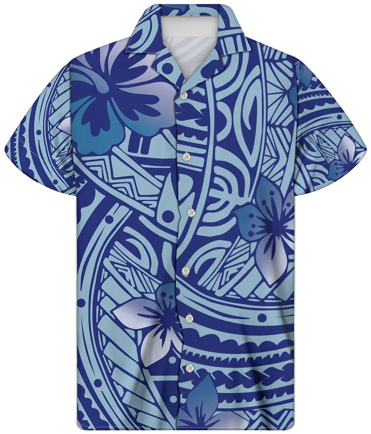 Fancy Gold Shirts for Men Polynesian Tribal Fabric Hawaiian Short Sleeve Shirt Men Summer Clothing for Men's Tropical Tops Shirt