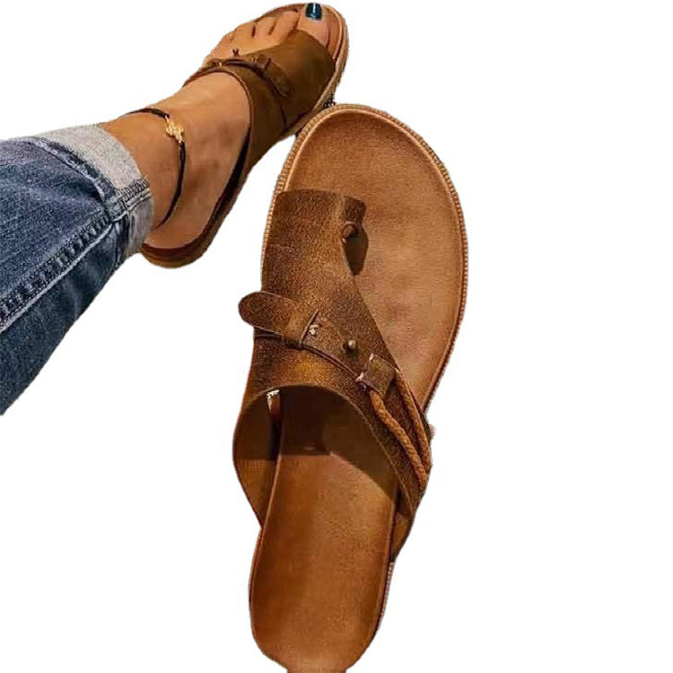 Large Size Spring and Summer Casual Flat Hollow 35-43 Fish Mouth Shoes Women'S Sandals