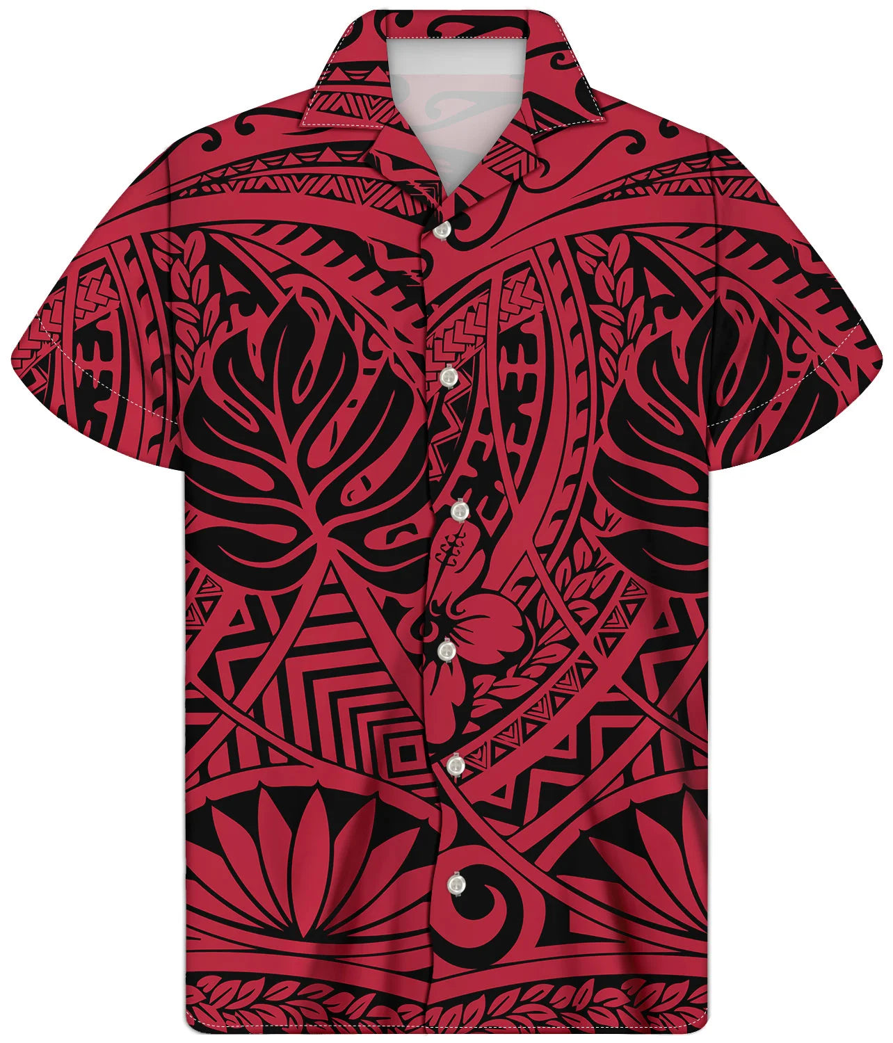 Fancy Gold Shirts for Men Polynesian Tribal Fabric Hawaiian Short Sleeve Shirt Men Summer Clothing for Men's Tropical Tops Shirt