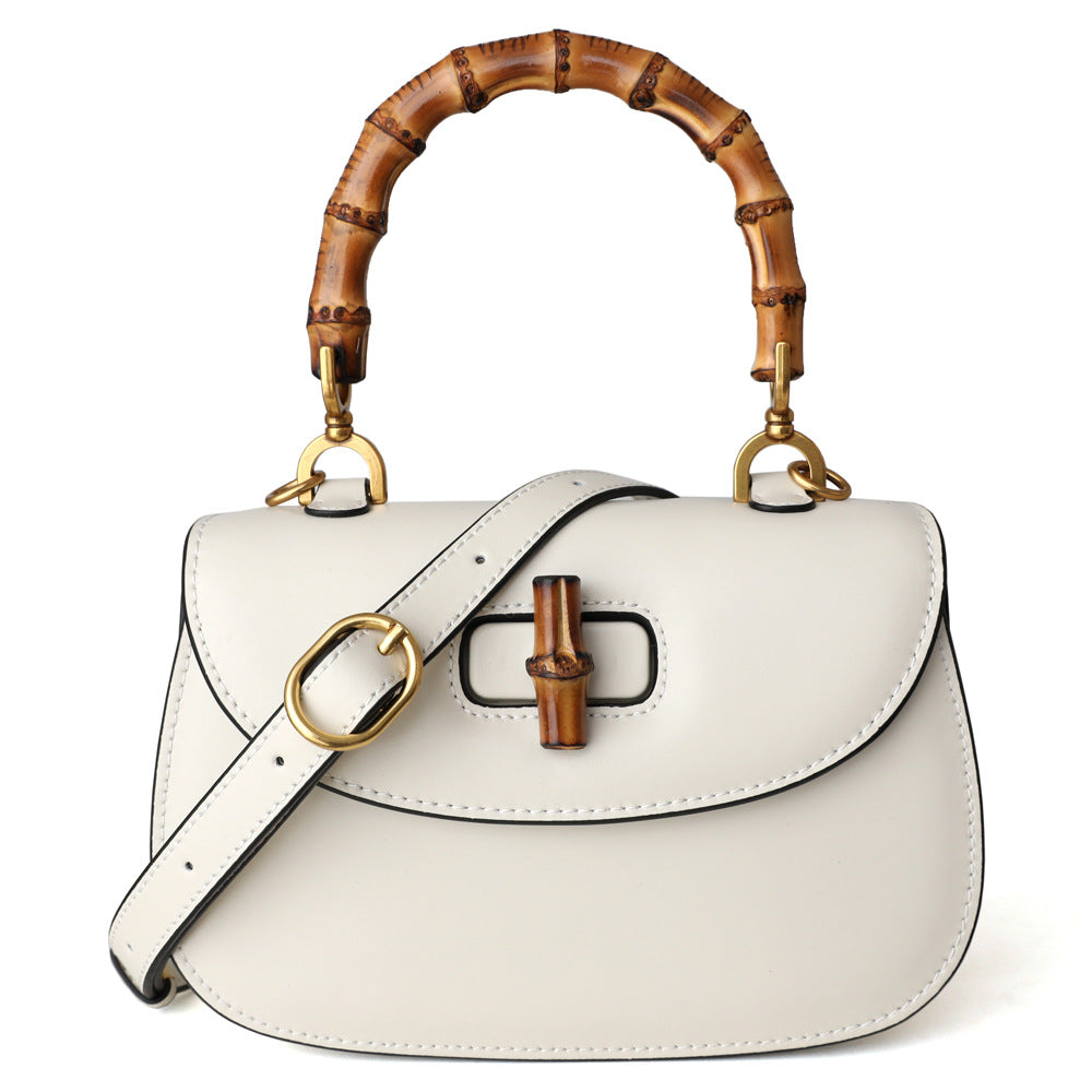2022  Face Designer Ins Women Crossbody Bag Shoulder Messenger Bag Personality Bamboo Hand-Held Small Square Shape Leather Bag