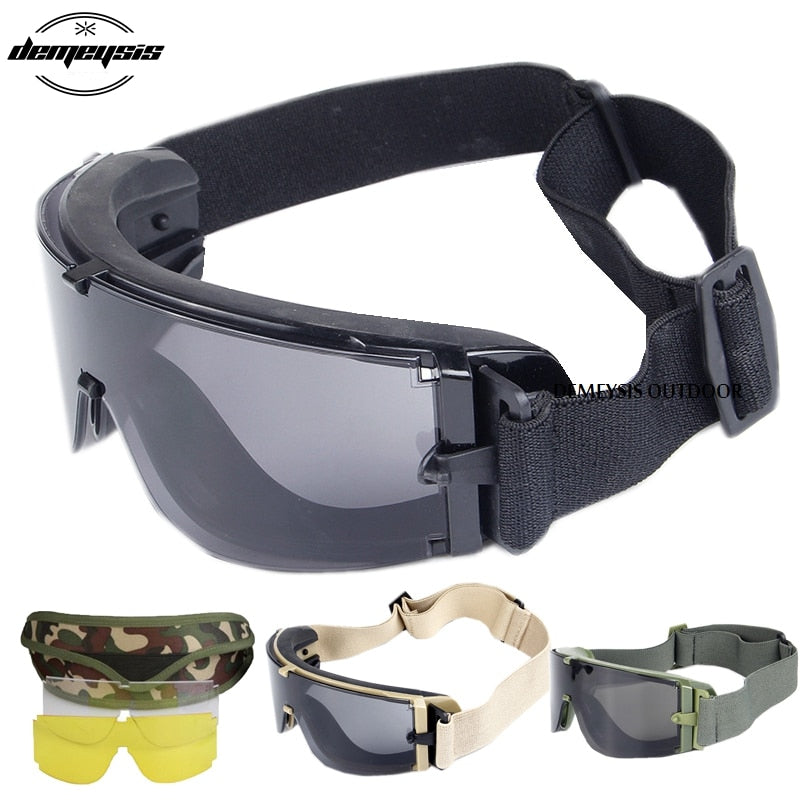 Army Tactical Glasses Airsoft Glasses Paintball Shooting Glasses Windproof Military Tactical Goggles Anti-Uv Protection Glasses