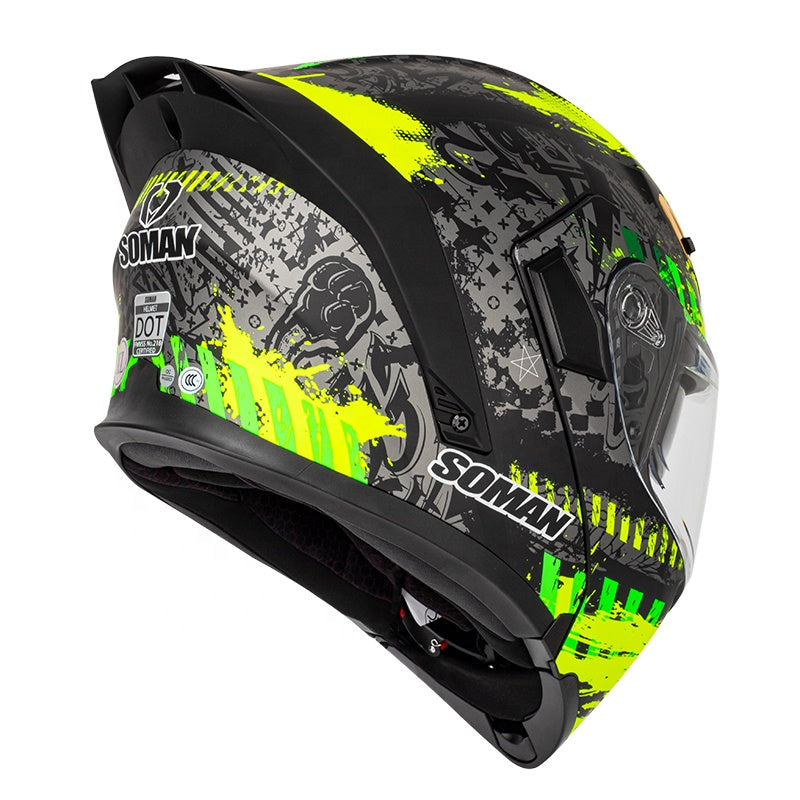 Dot Approved Double Sun Visor Flip Up Motorcycle Riding Helmets Open Face Motocross Racing Helmet Full Face Motorbike Helmet