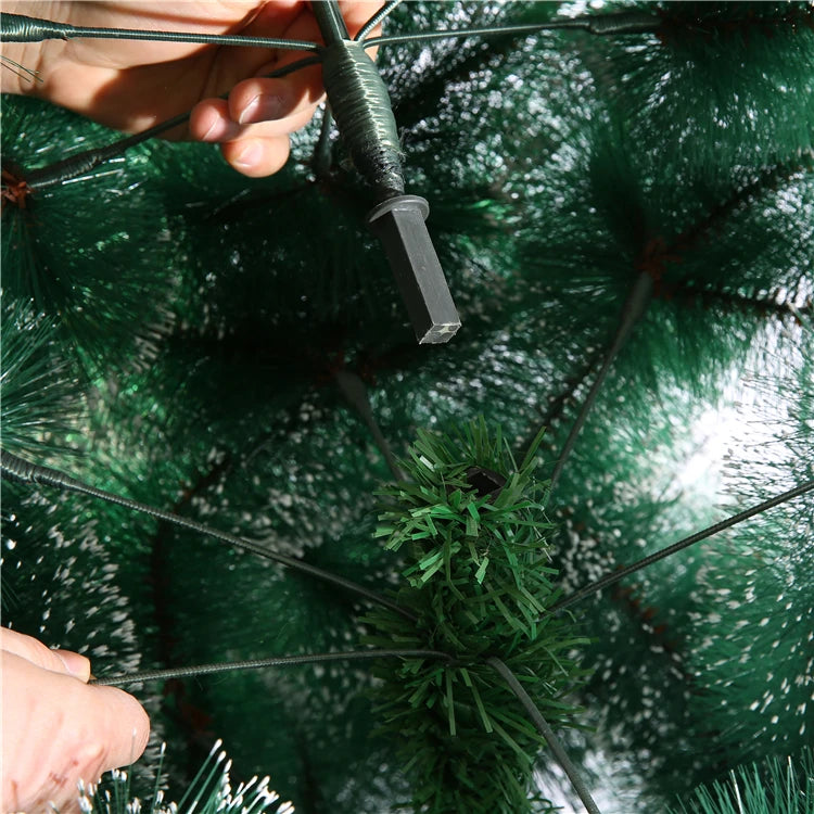 Christmas Decoration Supplier 60CM 2FT PET Pine Needle Christmas Tree With White Dust