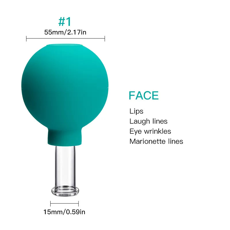 Rubber Face Massager Vacuum Cupping Face Skin Lifting Facial Cups Anti Cellulite Cup Anti-Wrinkle Cupping Therapy Facial Tool