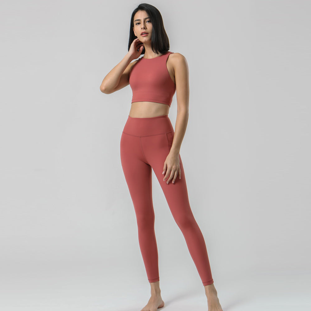Hot Sale Nylon Spandex Fitness Yoga Wear Set Super Elastics Smoothness Fitness Yoga Wear Set High Waist Fitness Yoga Wear Set
