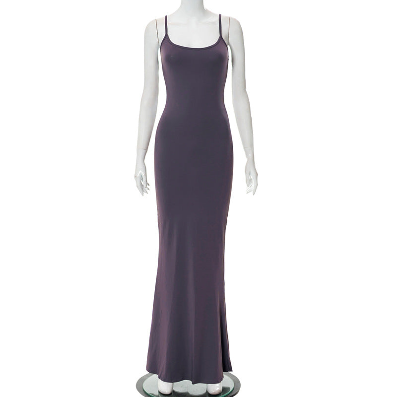 2022 Summer Skims Dresses Casual Slim Fit Sling Soft Lounge Tight Slim Bodycon Long Maxi Slip Dress