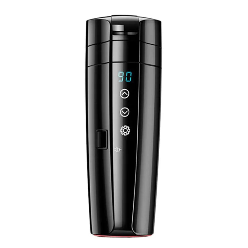 450ml Stainless Steel Car Heating Cup 12v/24v Electric Water Cup LCD Display Temperature Kettle Coffee Tea Milk Heated