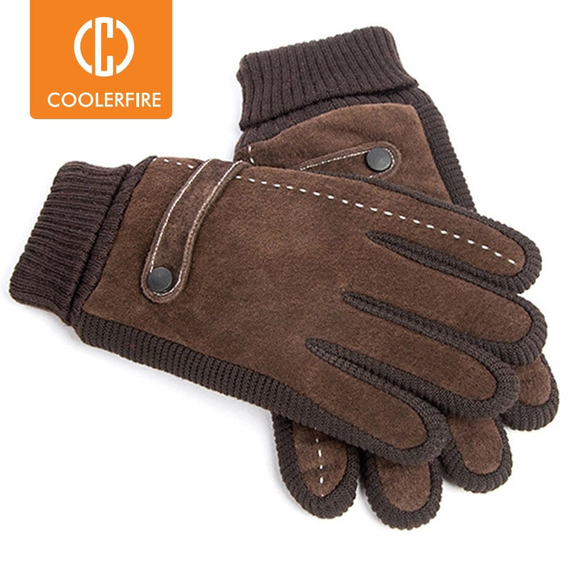Touch Screen Winter Warm Men's Gloves Genuine Leather Casual Gloves Mittens for Men Outdoor Sport Full Finger Glove  ST030