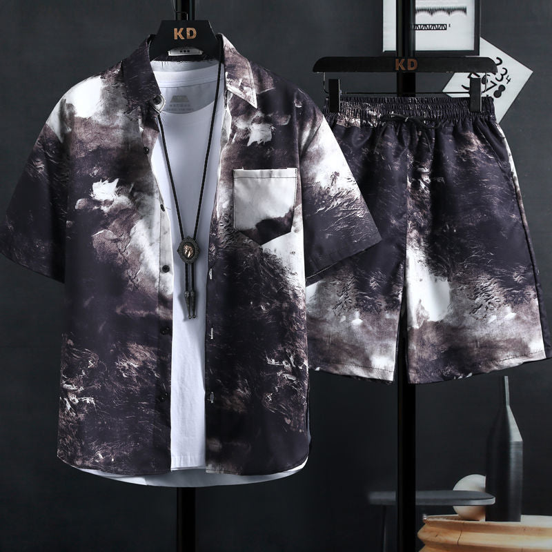 Beachwear Men Clothes Set Short Sleeve Floral Shirt Vacation Resort Hawaiian Shorts Two Piece Man Print Beach Men's Shirts Sets