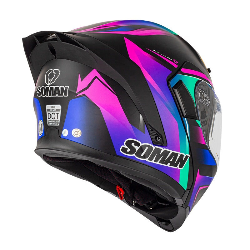 Dot Approved Double Sun Visor Flip Up Motorcycle Riding Helmets Open Face Motocross Racing Helmet Full Face Motorbike Helmet