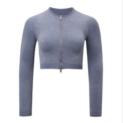 Sports Fitness & Yoga Wear Seamless Knitted Outdoor Workout Gym Fitness 5PCS Sets Long Sleeve Crop Top Bra Shorts Leggings
