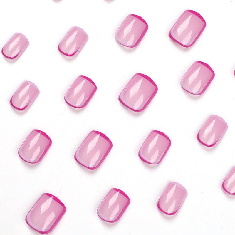 Dropshipping Pink Fake Nails Short Oval French Wholesale Press on Nail Artificial Fingernails