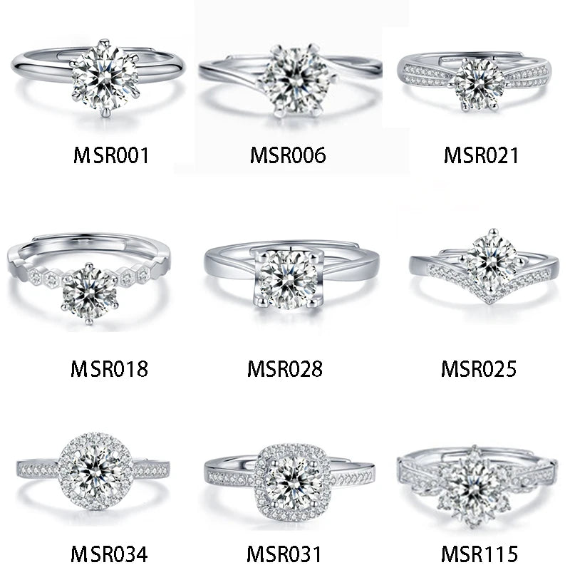 Afortable 925 Sterling Silver Ring Jewelry Men Wholesale-Moissanite Rings 1ct D VSS1 Jewellery Engagement Wedding Rings for Men