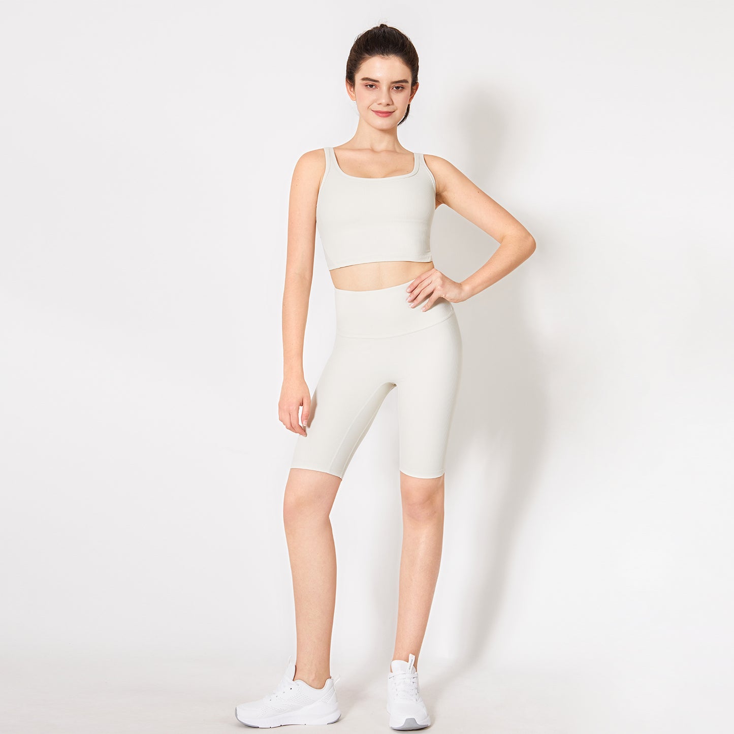 Latest Women Ribbed Gym Fitness Bra Shorts Sports Wear Workout Plus Size Yoga Sets