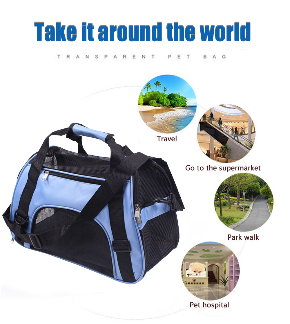 Airline Approved Pet Hand Carriers Tote Bag for Home Dog Cat Breathable Polyester Carrying Handle Pets Travel Carrier Cages Bags