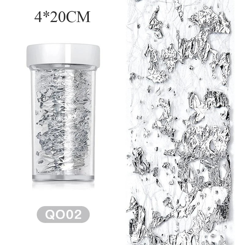 Gold Aluminum Foils 3D Mesh Nail Stickers Stripe Line Nail Art Decal Wraps Slider Manicure DIY Nail Art Decoration Accesorios
