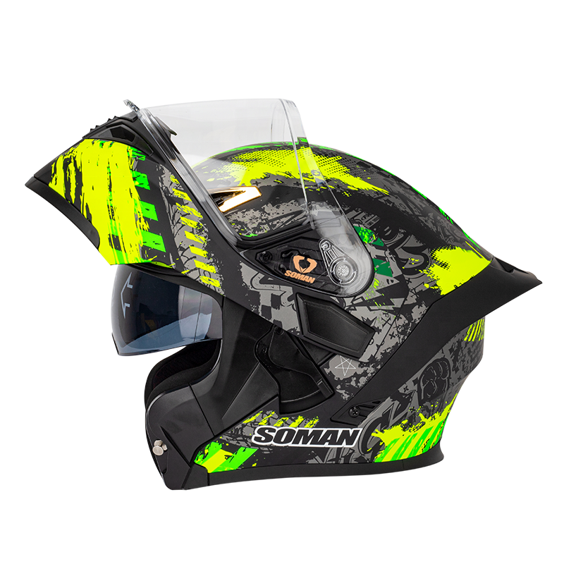 Dot Approved Double Sun Visor Flip Up Motorcycle Riding Helmets Open Face Motocross Racing Helmet Full Face Motorbike Helmet